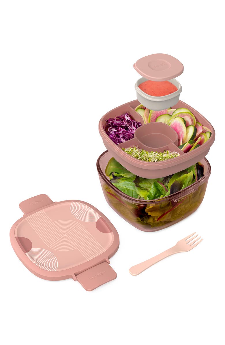 BENTGO All-in-One Glass Salad Container, Main, color, Desert Rose