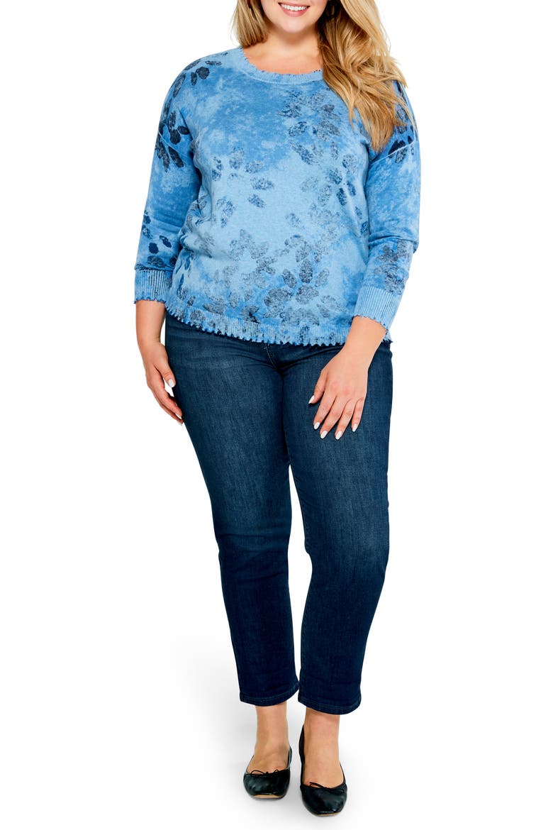 Horizon Petal Pattern Sweater, Alternate, color, BLUE MULTI