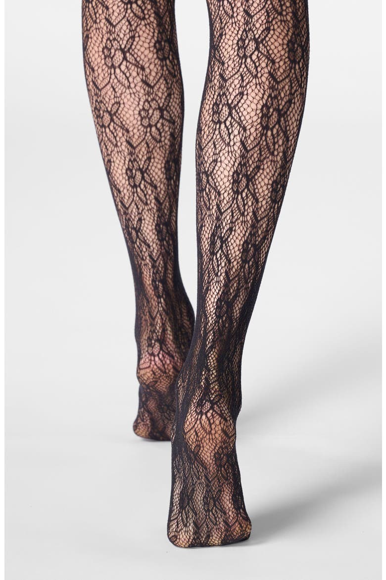 Rosy Net Tights, Alternate, color, BLACK