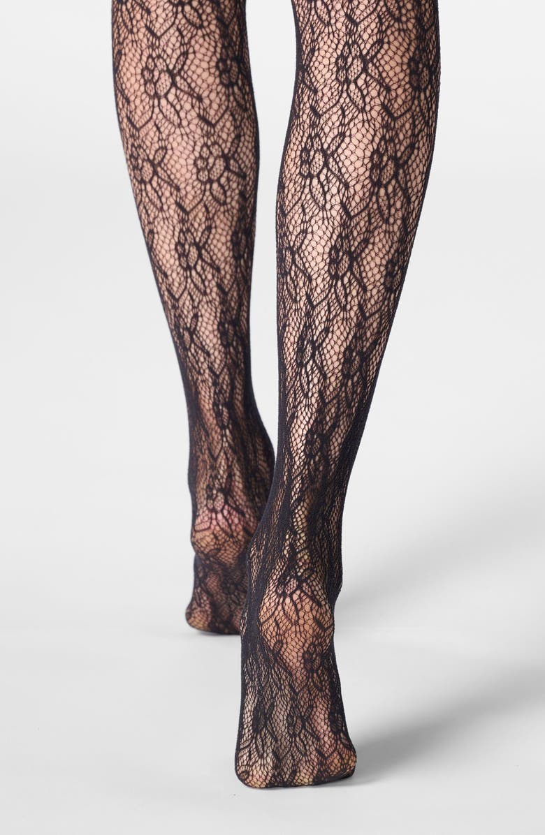 Oroblu Rosy Net Tights, Alternate, color, Black