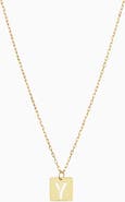 Oradina 14K Gold Initial Tile Petite Necklace
