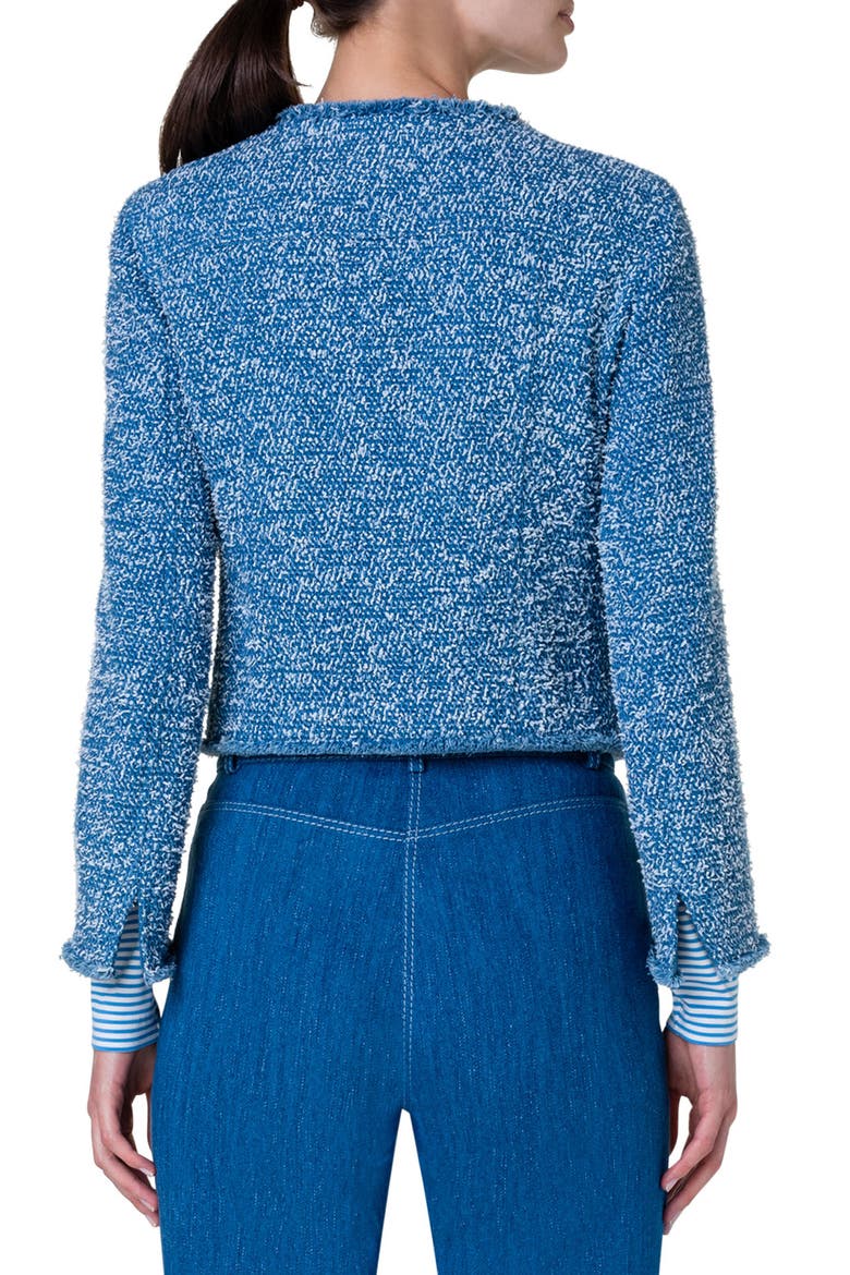 Stretch Cotton Tweed Jacket, Alternate, color, MEDIUM BLUE DENIM