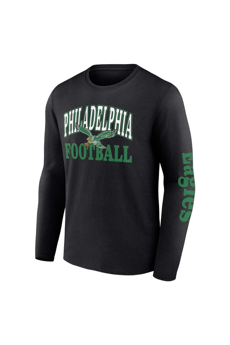 Men's Fanatics Branded Black/Kelly Green Philadelphia Eagles Throwback T-Shirt Combo Set, Alternate, color, Black