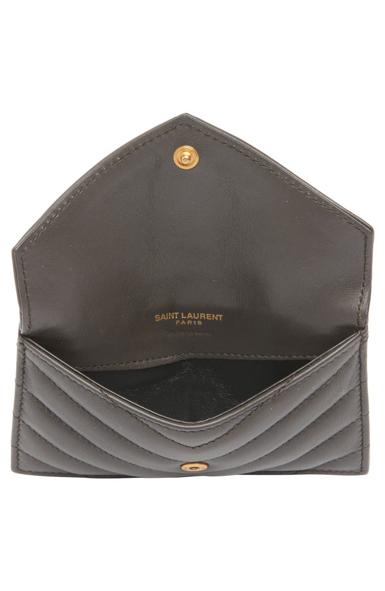 Saint Laurent Cassandre Envelope Flap Card Case, Alternate, color, Urban Grey