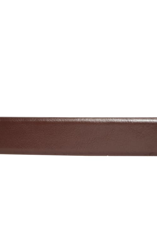Vince Camuto Bevel Edge Buckle Faux Leather Belt In Brown
