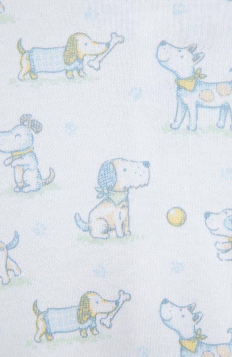 Little Me Puppy Fun Print Cotton Footie & Hat Set, Alternate, color, 