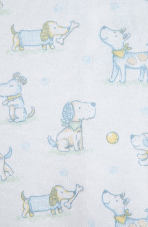 Shop Little Me Puppy Fun Print Cotton Footie & Hat Set In Blue