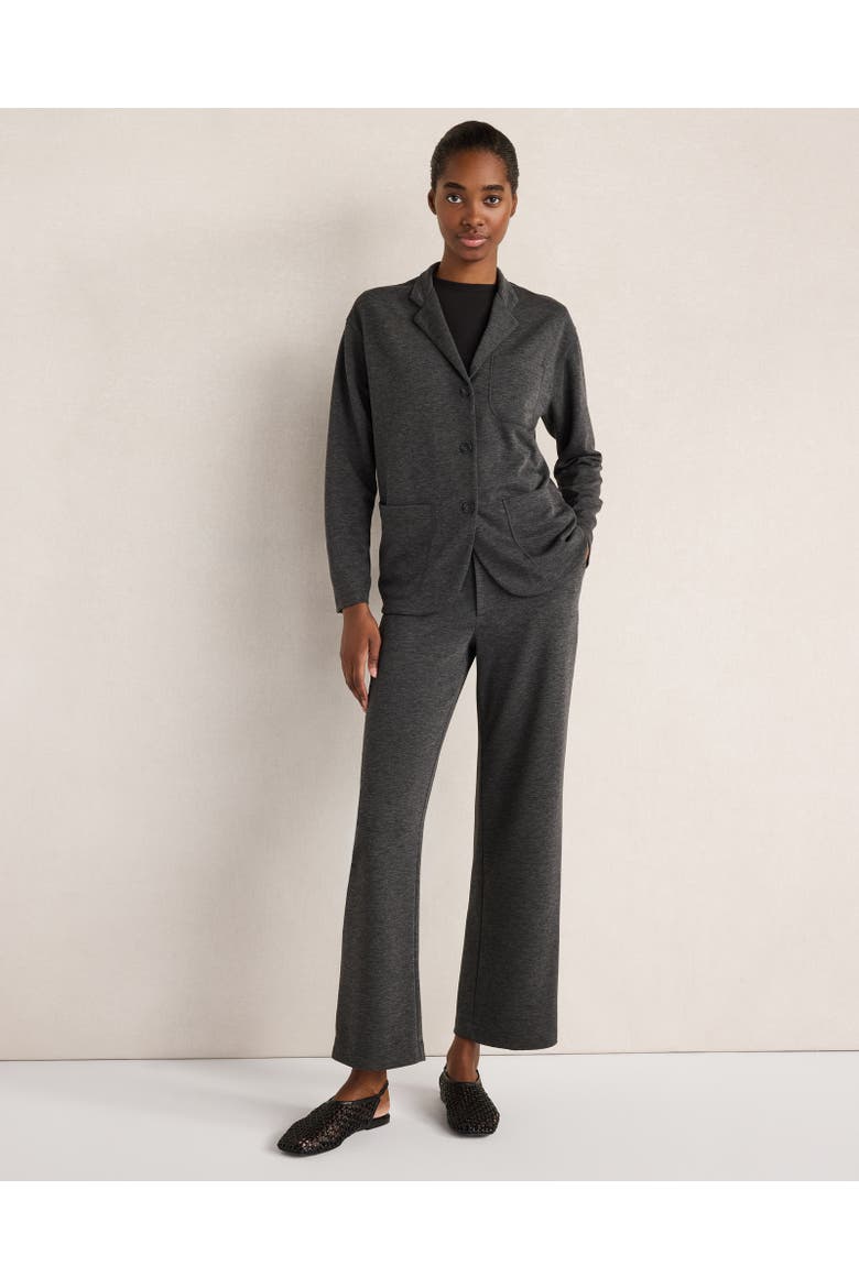 Soft Knit Straight Leg Trousers, Main, color, Charcoal Heather