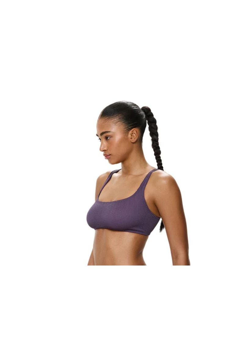 Tubular Square Neck Bikini Top, Alternate, color, Aubergine