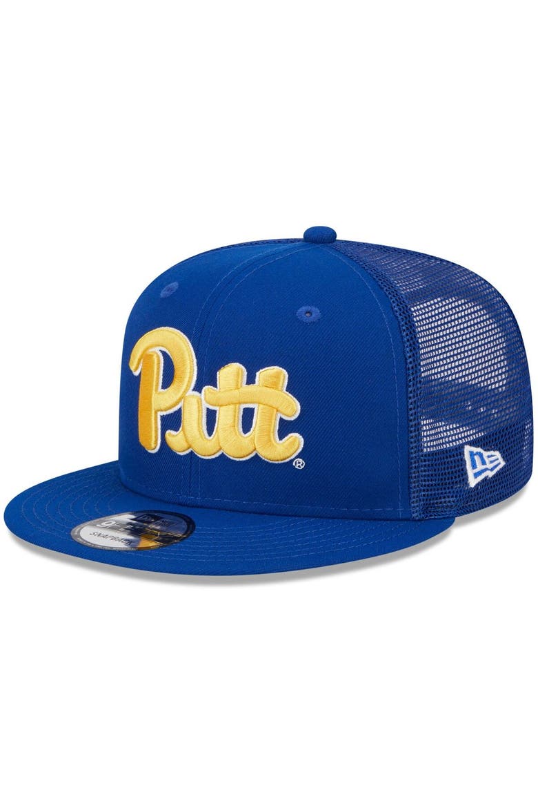 Men's New Era Royal Pitt Panthers Classic 9FIFTY Trucker Snapback Hat, Main, color, Royal