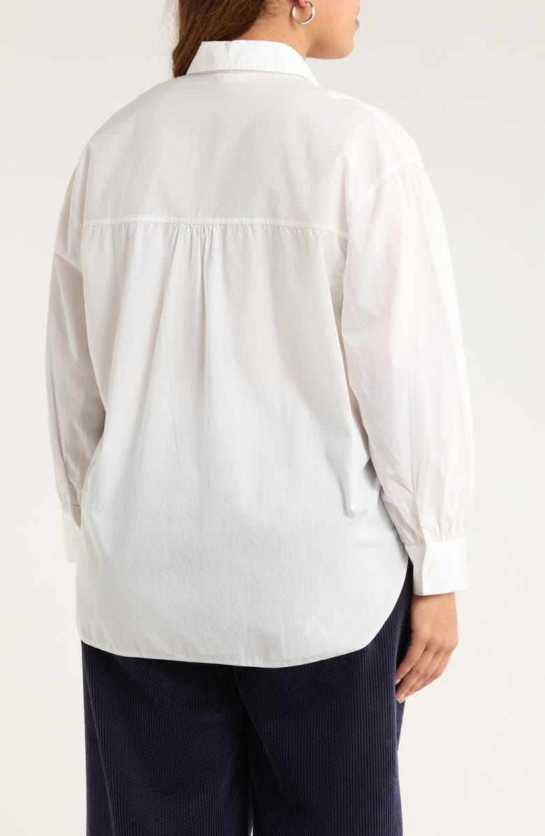 Seasalt Cornwall Sea Path Oversize Organic Cotton Poplin Button-Up Shirt, Alternate, color, Salt