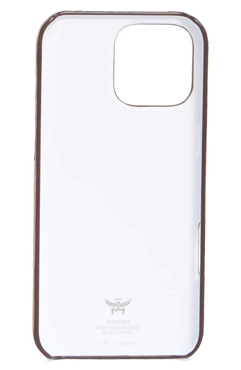 MCM Monogram iPhone 16 Pro Max Case, Alternate, color, Cognac