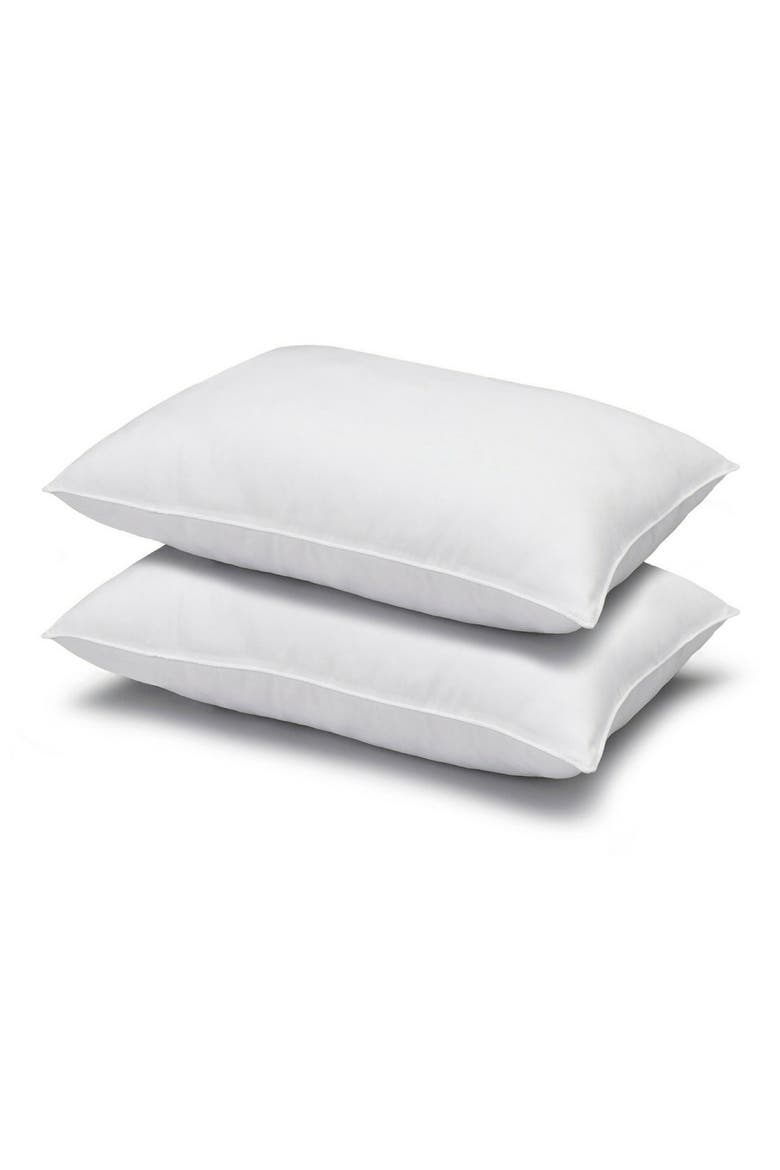 Signature Plush Medium Density Allergy-Resistant Down Alternative Pillow, Set of 2, Main, color, WHITE