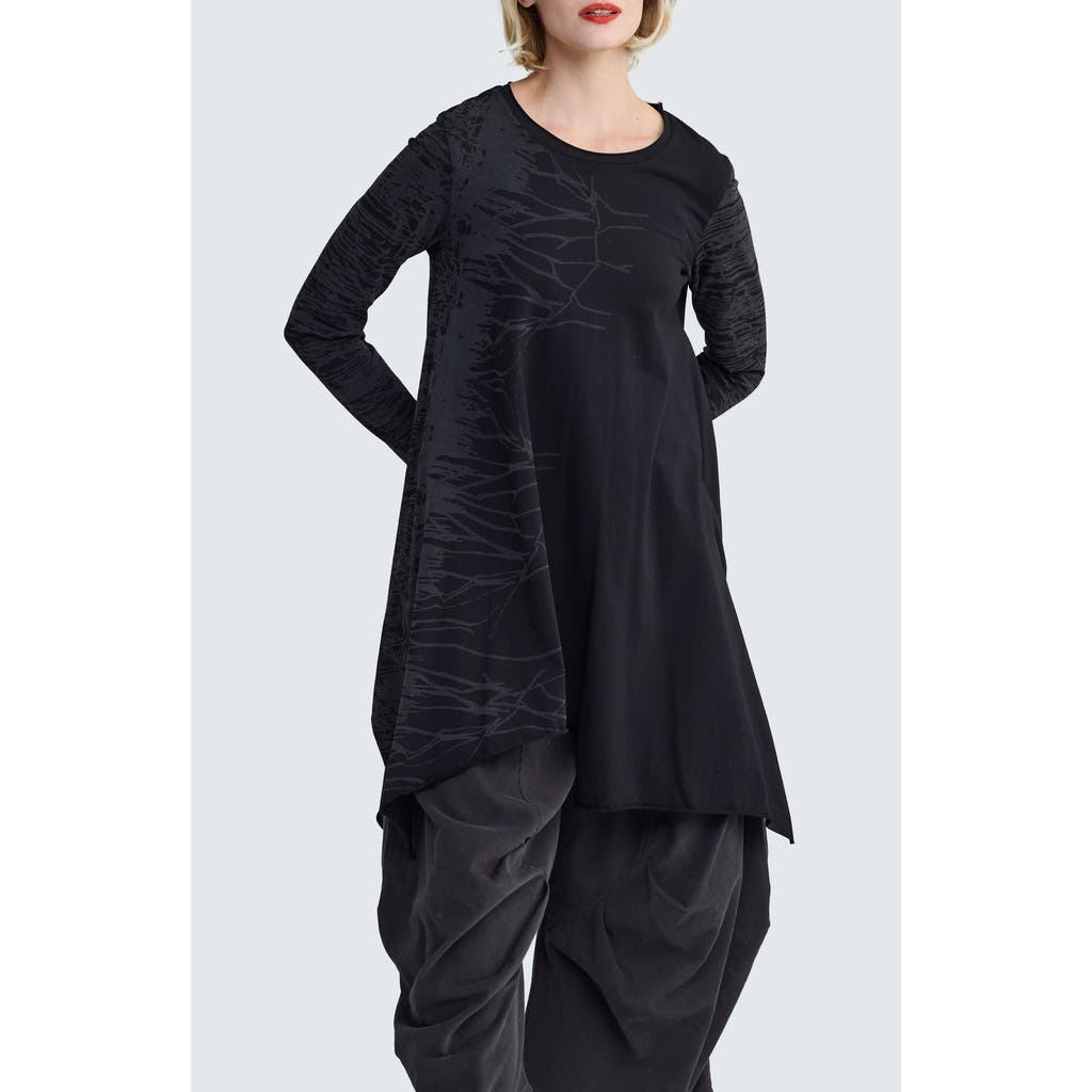 Luukaa Melantha Abstract Burnout Tunic In Black