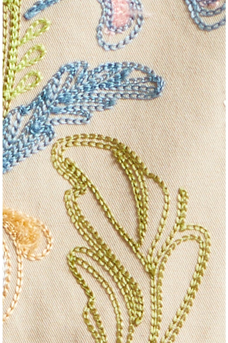 Addie Beaded Embroidered Detail Trucker Jacket, Alternate, color, KHAKI MULTI