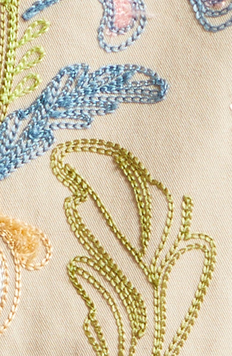 Cinq à Sept Addie Beaded Embroidered Detail Trucker Jacket, Alternate, color, Khaki Multi