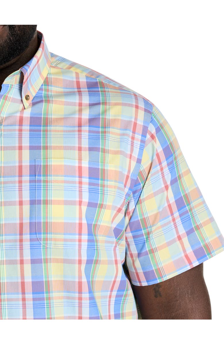 Harbor Bay by DXL Big & Tall Easy-Care Large Plaid Sport Shirt, Alternate, color, Yellow Multi