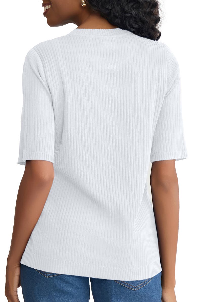 Jones New York Sutton Crewneck Short Sleeve Sweater, Alternate, color, 