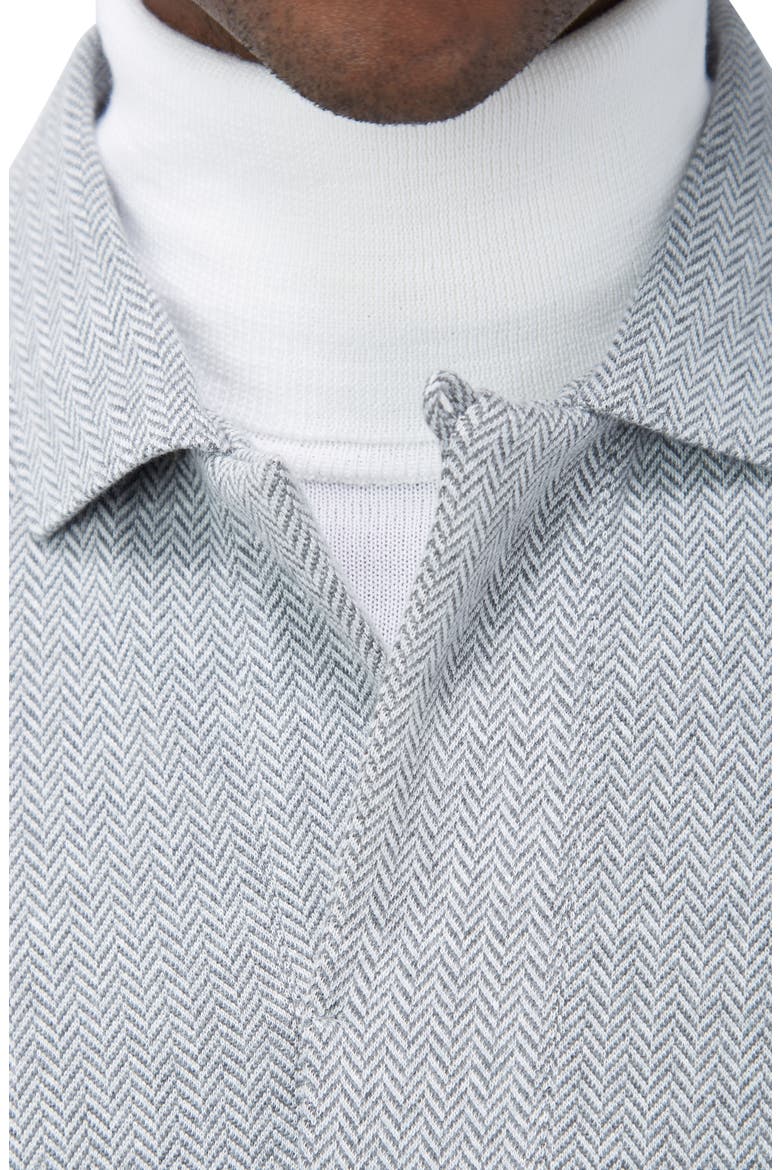 Long Sleeve Cotton Blend Polo, Alternate, color, CEMENT