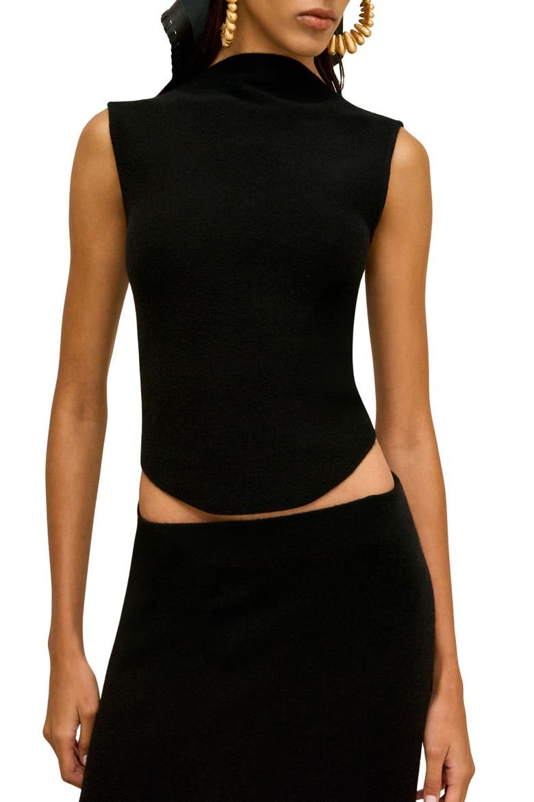 Romma Mock Neck Top, Main, color, BLACK