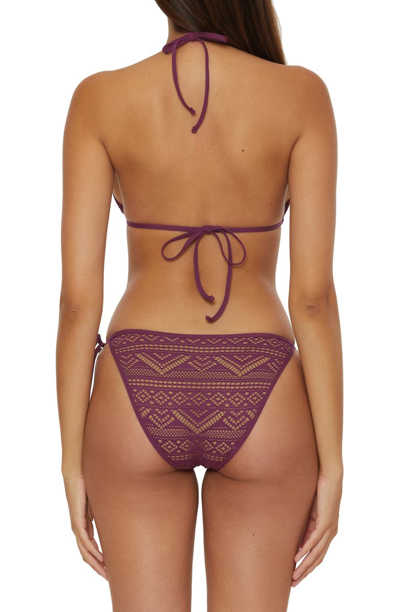 Becca Color Play Side Tie Bikini Bottoms, Alternate, color, Aubergine