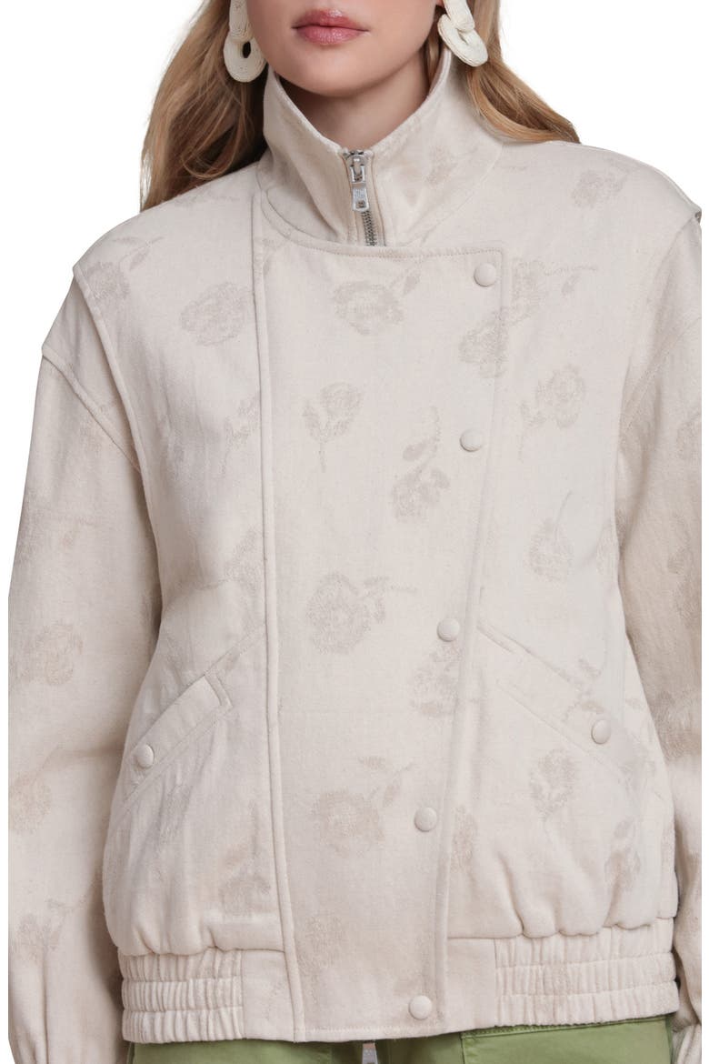 Cotton & Linen Blend Bomber Jacket, Alternate, color, ECRU