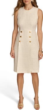 Donna Karan New York Sleeveless Tweed Sheath Dress