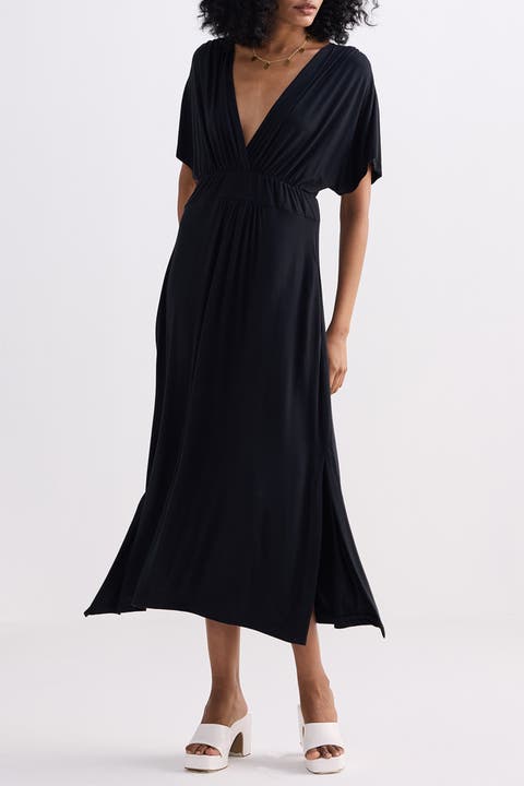 Flowy A-Line Maxi Dress with Side Slits