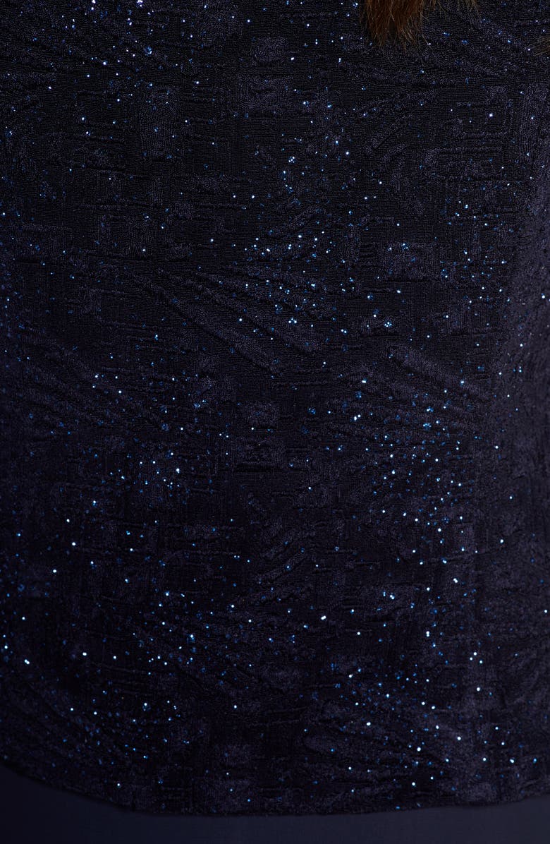 Alex Evenings Sequin Mock Two-Piece Gown with Jacket, Alternate, color, Navy