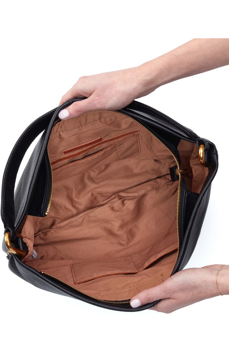 HOBO Harley Leather Hobo Bag, Alternate, color, Black