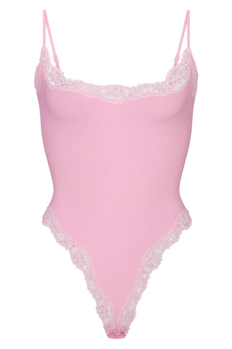 Fits Everybody Lace Cami Bodysuit, Alternate, color, BUBBLEGUM TONAL