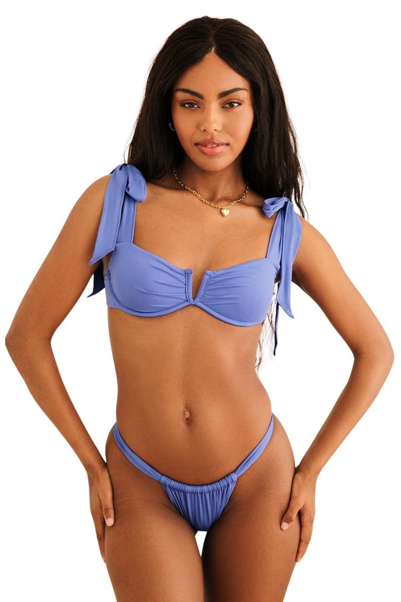 Slay Cinched Cheeky Bikini Bottom, Main, color, South Pacific