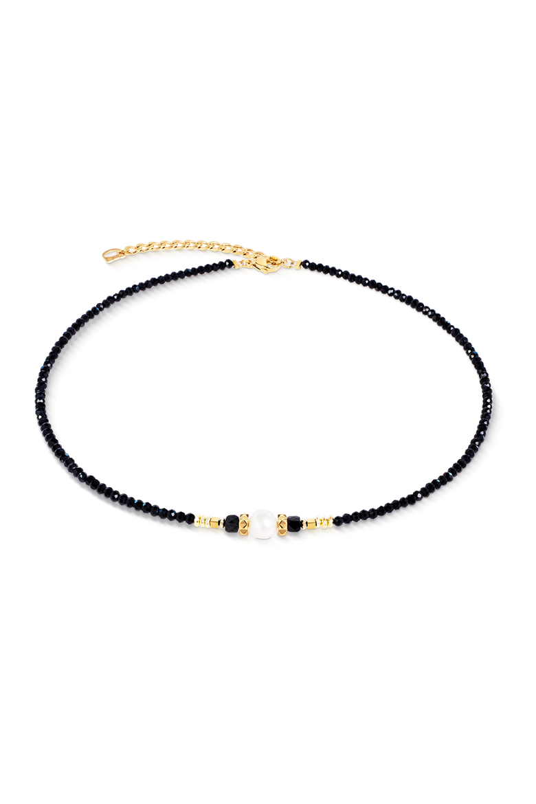 Necklace Astoria Noir Pearl Gold, Main, color, Black