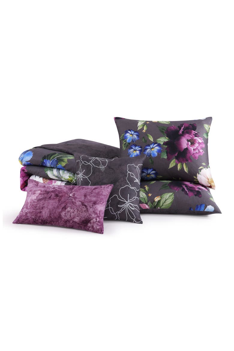 Elegant Blossoms 4-Piece Reversible Comforter Set, Alternate, color, GREY