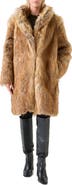 Akris punto Stand Collar Faux Fur Coat