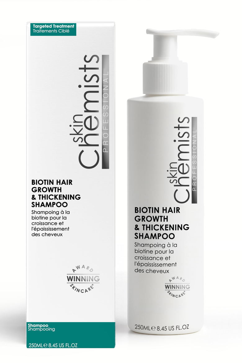 Biotin Hair Growth & Thickening Shampoo 250ml 50ml for Anti-Aging, Brightening, Alternate, color, White