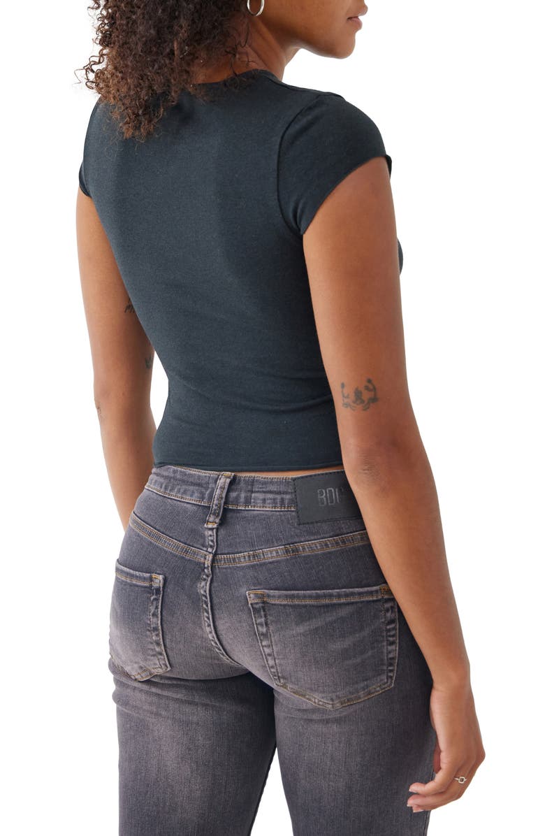 BDG Urban Outfitters Slinky Cap Sleeve T-Shirt, Alternate, color, Black