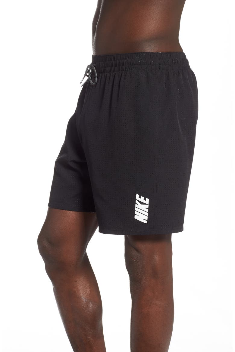 Camo Mesh Reversible Volley Shorts, Alternate, color, BLACK