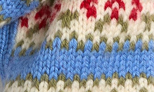 Bode Wedgewood Pompom Virgin Wool Scarf In Blue