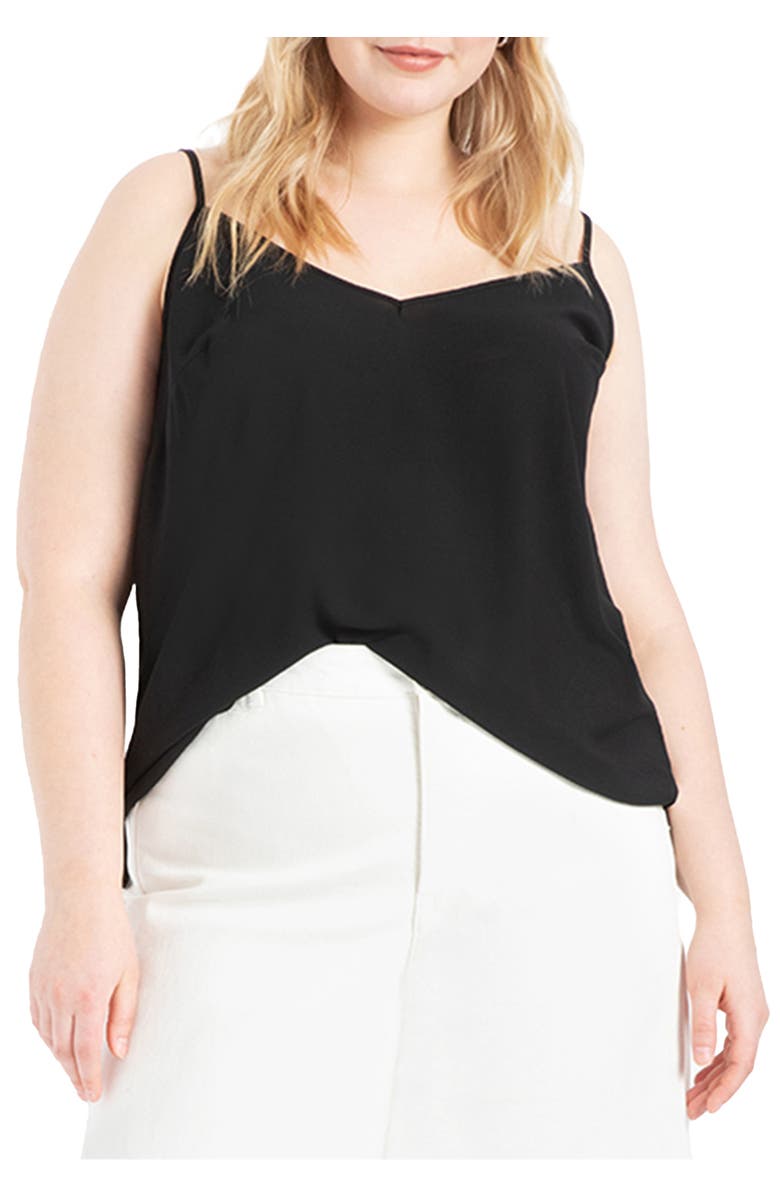 ELOQUII V-Neck Cami, Main, color, Black