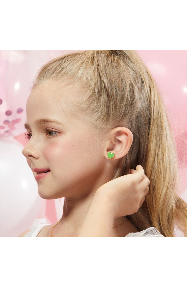 Anna Zuckerman Petit Love Studs in Green, Alternate, color, Green