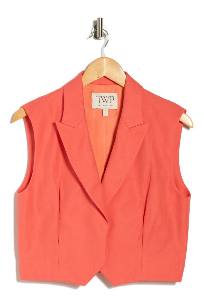 Katie Notched Lapel Vest, Alternate, color, POPPY