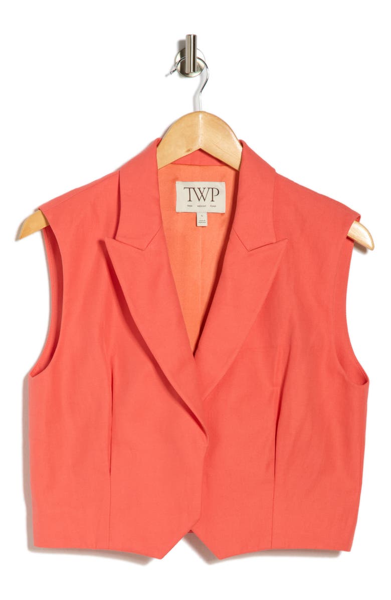 TWP Katie Notched Lapel Vest, Alternate, color, Poppy