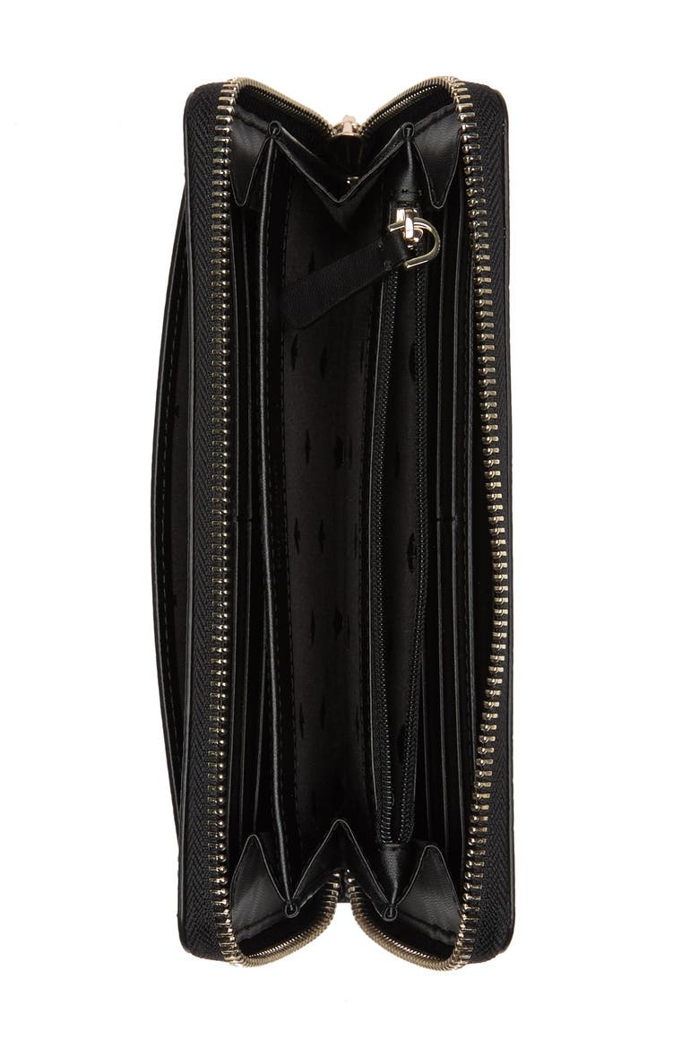 rima leather zip around wallet, Alternate, color, BLACK