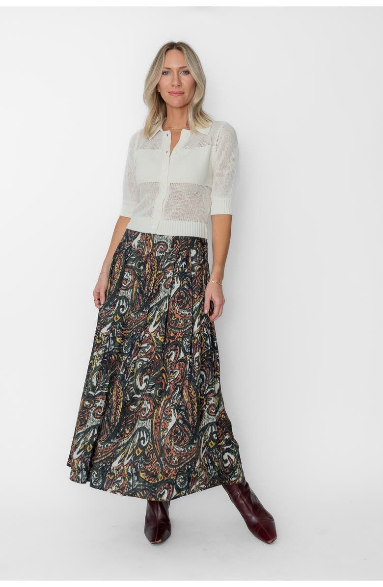West Of Veronique Ankle Skirt, Main, color, Emilie Ikat Paisley