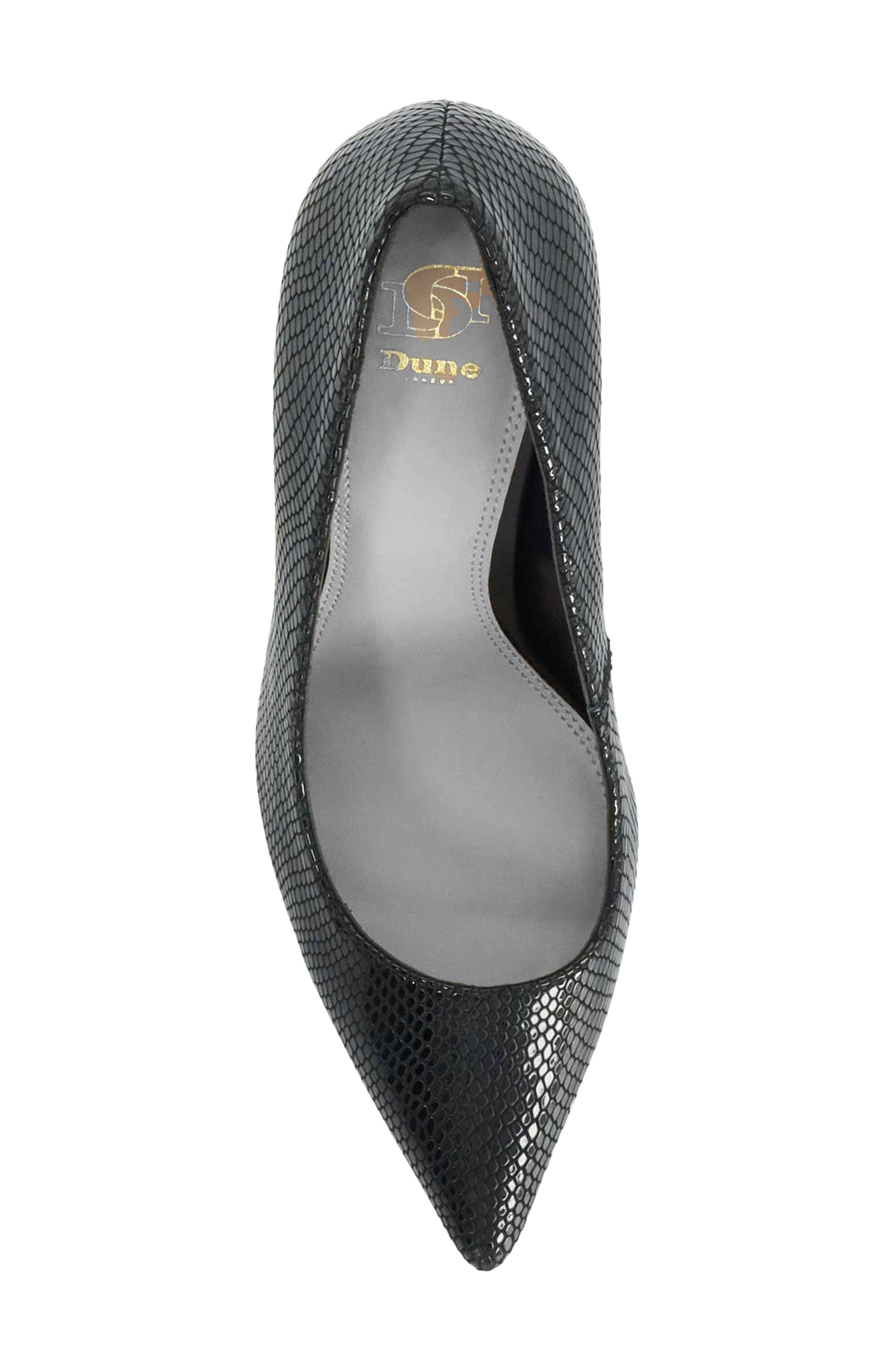 Brinlee Croc Embossed Leather Pump, Alternate, color, BLACK
