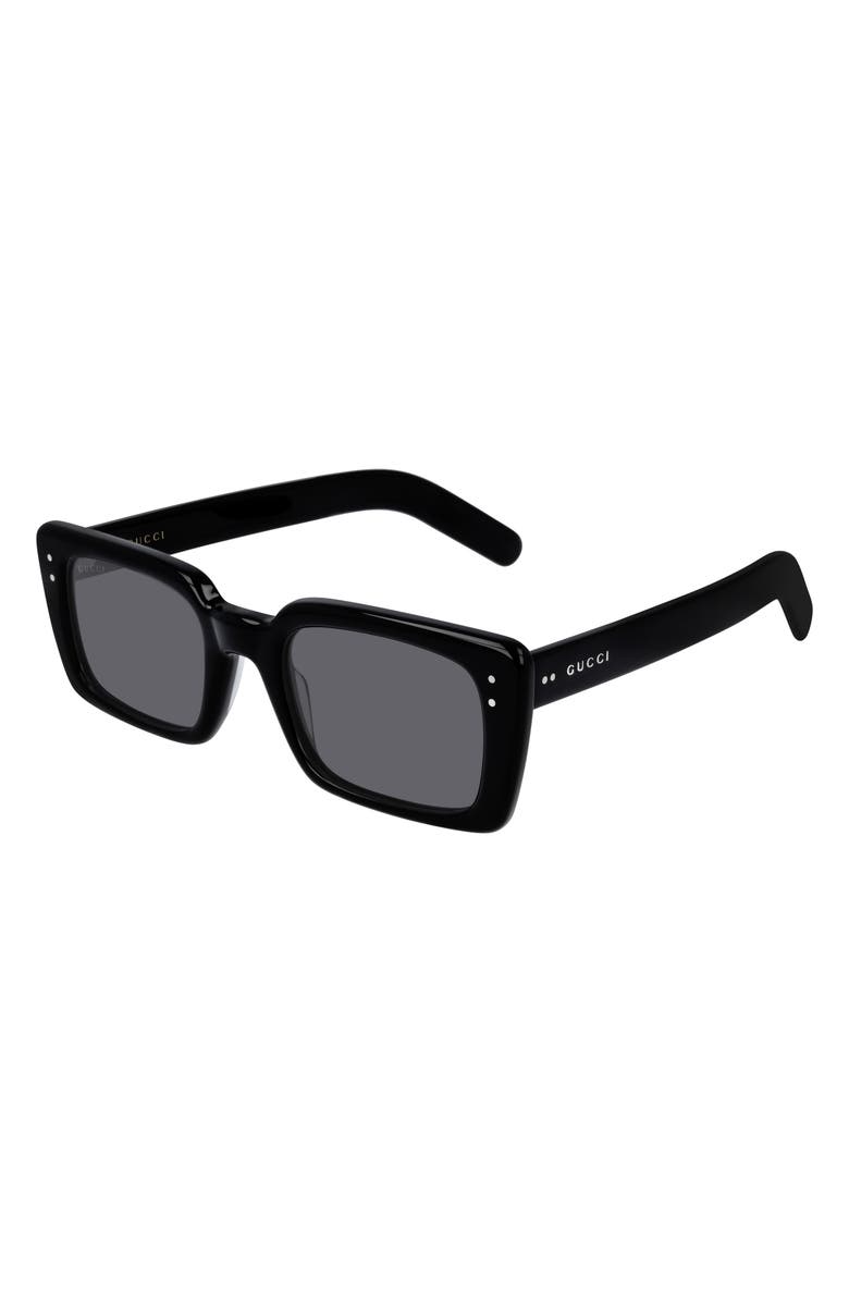 Gucci 52mm Rectangle Sunglasses, Main, color, 