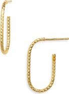 ARGENTO VIVO Diamond Cut Elongated Oval Hoop Earrings