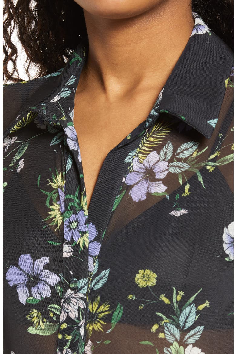 Zayne Floral Button-Up Blouse, Alternate, color, SPRING NOIR BOUQUET