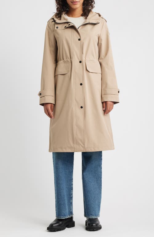 Sam Edelman Hooded Longline Coat In Neutral